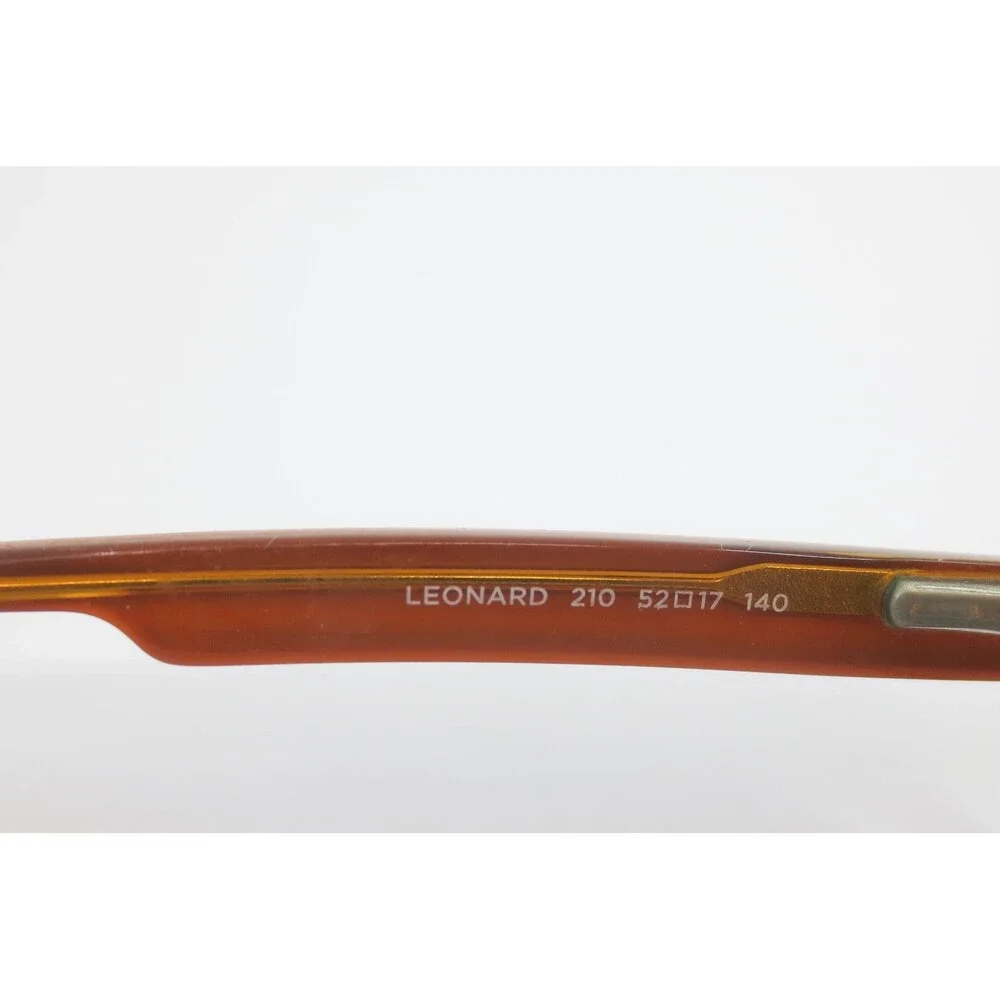Marchon NYC Downtown Leonard 210 Brown Amber Rectangular Eyeglasses 52-17-140